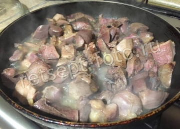 Жареные гусиные потроха