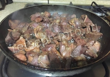 Жареные гусиные потроха