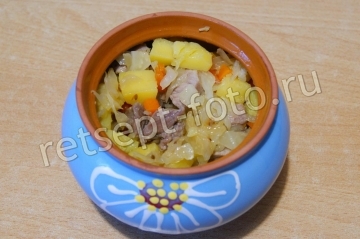 Жаркое из свинины с картошкой и капустой