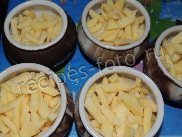 Жаркое из свинины в горшочках с картошкой и грибами