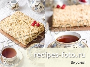 Торт Наполеон с вареной сгущенкой (Мильфей)