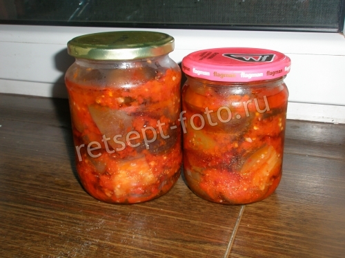 Острые баклажаны с перцем и чесноком на зиму