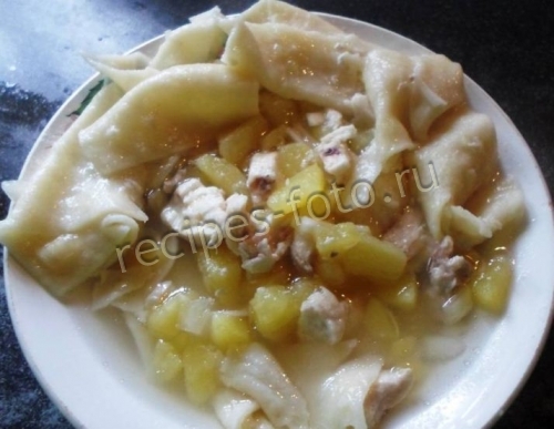 Бешбармак из курицы с картошкой в домашних условиях