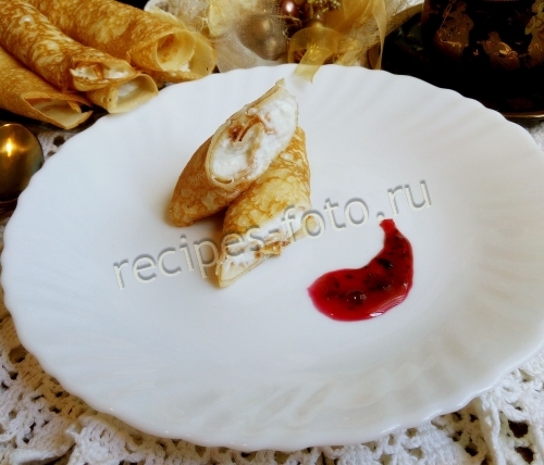 Блинчики с творогом и сгущенкой
