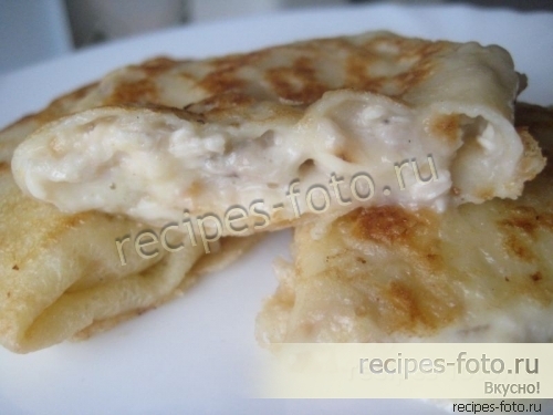 Блины с курицей и сыром