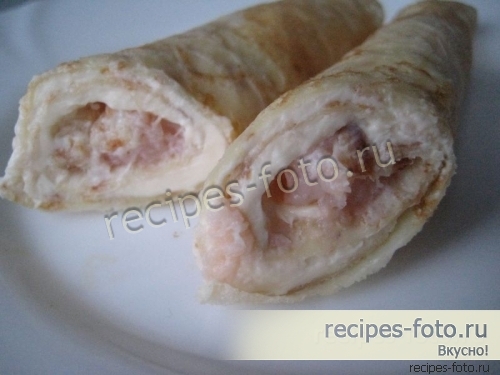 Блины с семгой и сыром