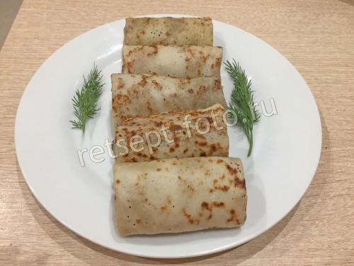 Блины с печенью и картошкой