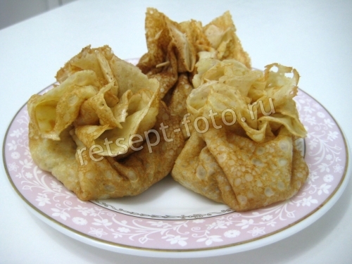 Блины с жюльеном из грибов с мясом