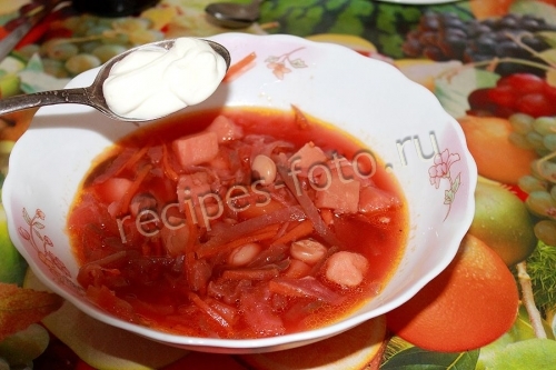 Борщ с фасолью без мяса