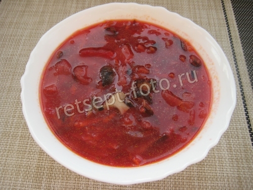 Борщ с грибами без мяса
