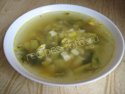 Диетический суп со стручковой фасолью и яйцом без мяса
