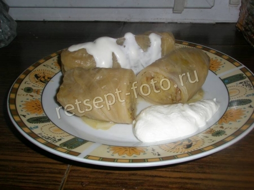 Голубцы с сырой картошкой и грибами