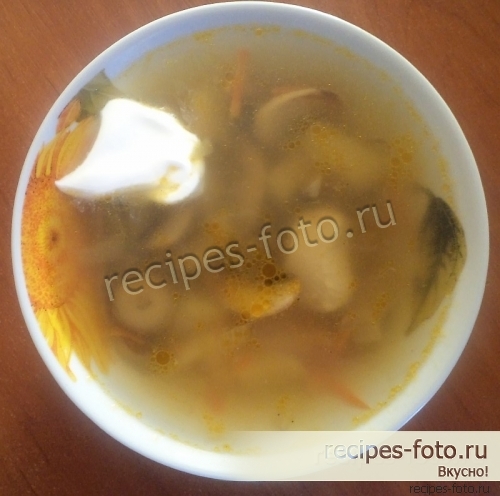 Грибной суп с курицей