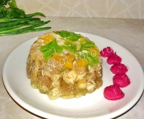 Холодец говяжий с курицей в мультиварке