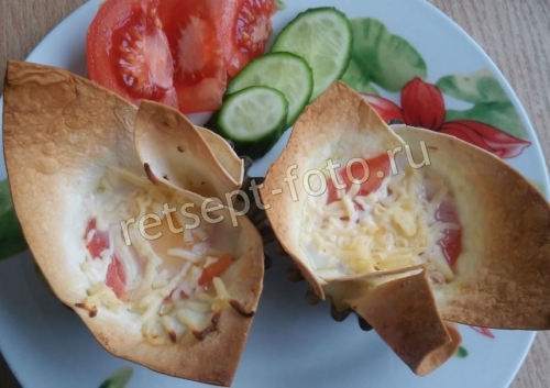 Яичница в лаваше с сыром в духовке