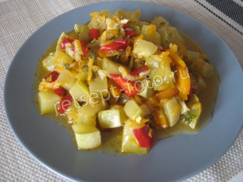 Кабачки тушеные с морковью и луком без помидор
