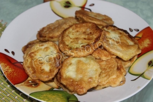 Кабачки жареные в кляре с яйцом