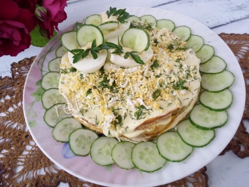 Кабачковый торт с майонезом и чесноком
