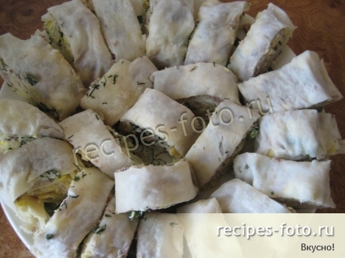 Лаваш с начинкой из рыбных консервов