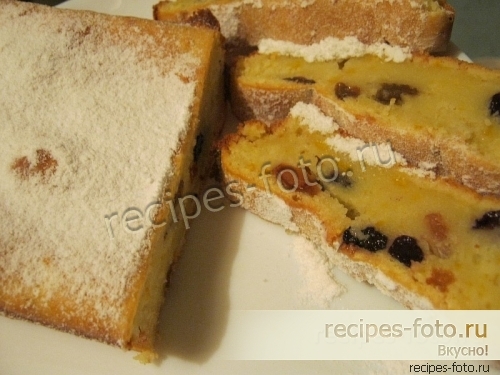 Кекс с апельсинами и с изюмом без масла