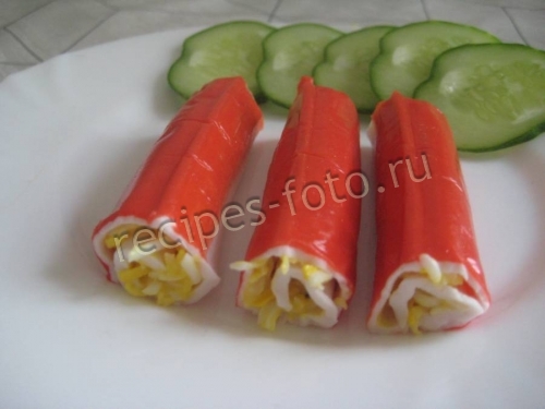 Крабовые палочки фаршированные сыром и яйцом на праздник