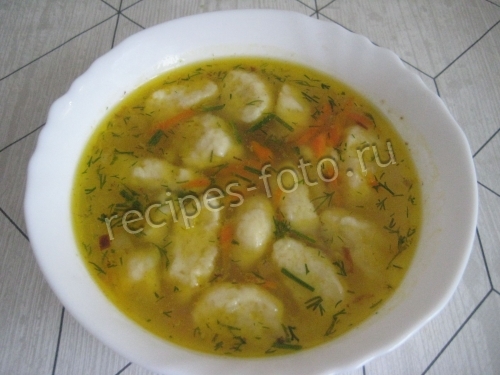 Куриный суп с картофельными клецками