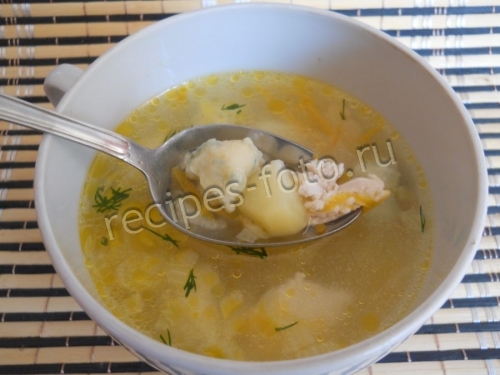 Куриный суп с клецками для ребенка 1,5 года