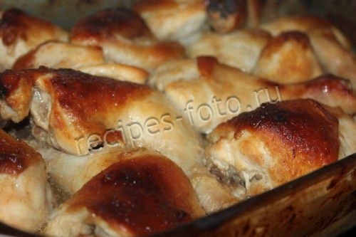 Курица с медом и горчицей в духовке