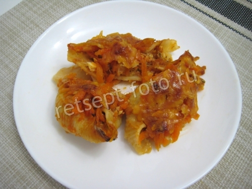 Макароны ракушки фаршированные тунцом