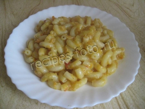 Макароны с кабачковой икрой