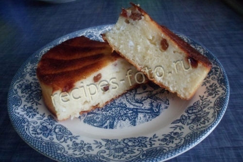 Манник на кефире с изюмом без муки