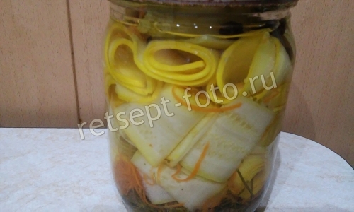 Маринованные кабачки слайсами