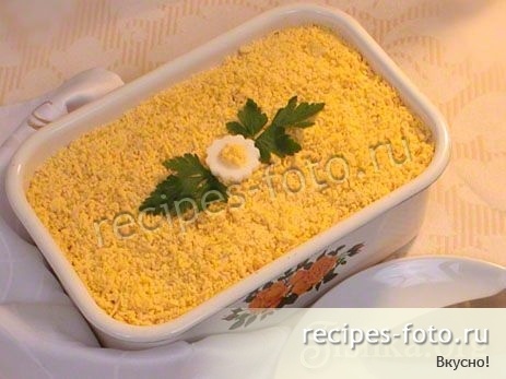 Салат "Мимоза" с сыром