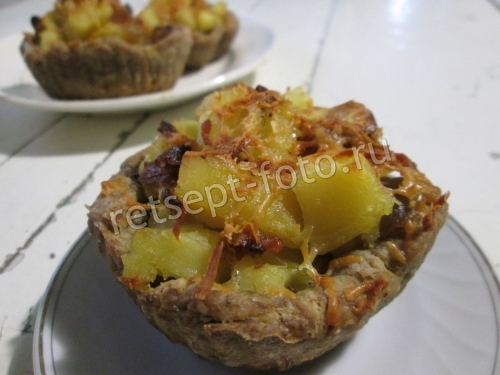 Мясные корзинки с овощами