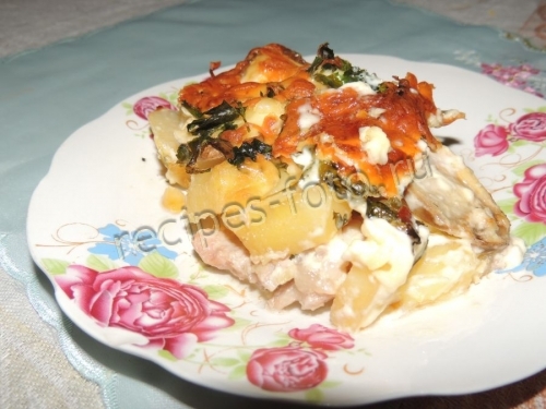Мясо по-французски в духовке с картошкой