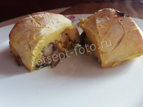 Низкокалорийный пирог с курицей и грибами