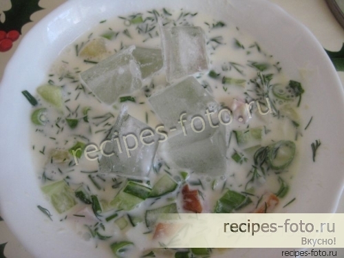 Окрошка классическая с колбасой и лимонной кислотой