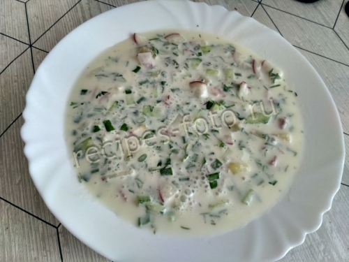 Окрошка на квасе с колбасой: классический рецепт с фото