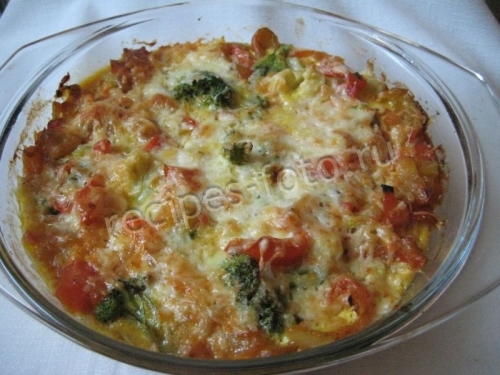Овощная запеканка с цветной капустой и брокколи