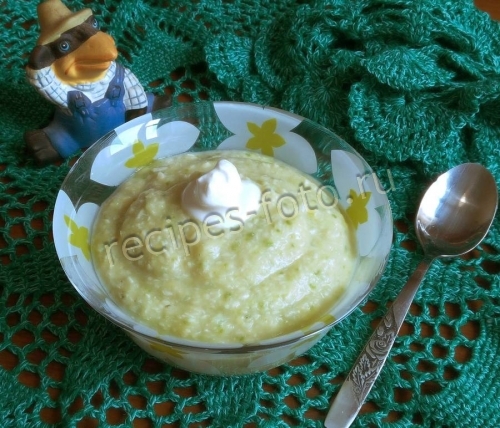 Овощное пюре из кабачков, картошки и курицы для детей от 8 месяцев