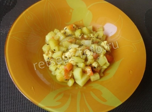 Овощное рагу с курицей для ребенка 1,5 года