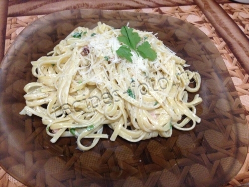 Паста Карбонара с беконом и сливками
