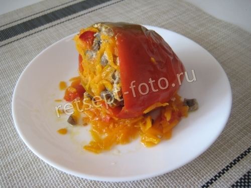 Перец фаршированный фаршем и грибами