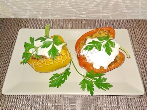 Перец фаршированный мясом без риса
