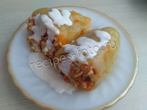 Перец фаршированный рисом и морковью в мультиварке