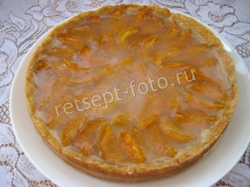 Песочный пирог с абрикосами и желе