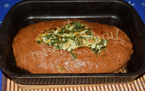 Пирог с яйцами и зеленью без дрожжей