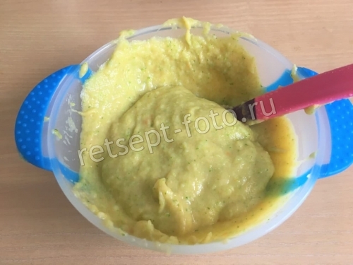Пюре из хека, картофеля, брокколи и моркови детям до 1 года