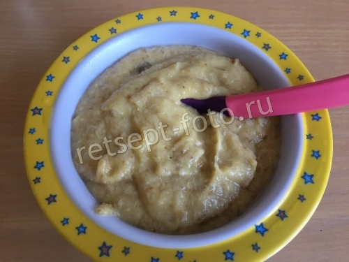 Пюре из телятины с овощами и черным хлебом для грудничка