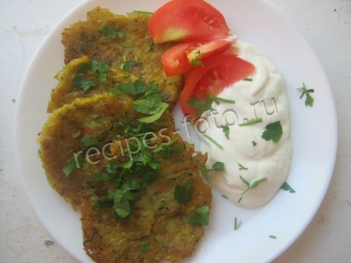 Постные кабачковые оладьи с рисом без яиц